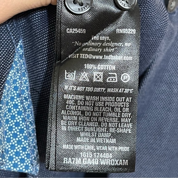 Ted Baker Endurance Long Sleeve Button Front Shirt Size 15.5 32/33 Men - Picture 7 of 8